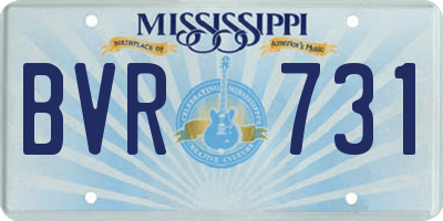 MS license plate BVR731