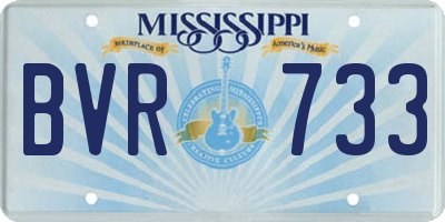 MS license plate BVR733