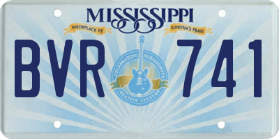 MS license plate BVR741