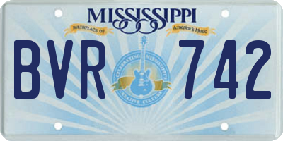 MS license plate BVR742