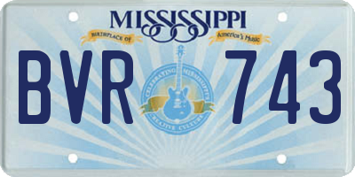 MS license plate BVR743