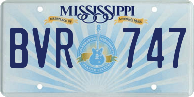 MS license plate BVR747