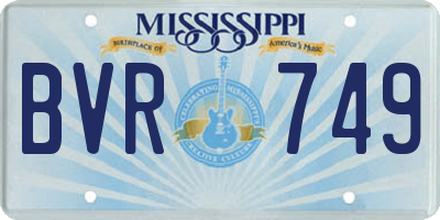 MS license plate BVR749