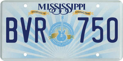 MS license plate BVR750