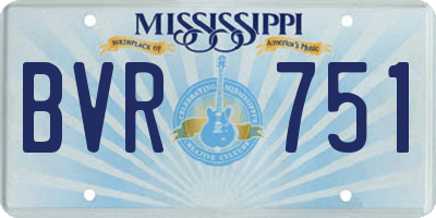 MS license plate BVR751
