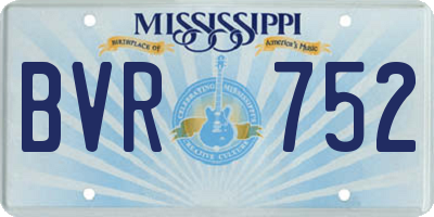 MS license plate BVR752