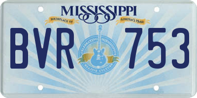 MS license plate BVR753