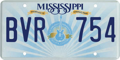 MS license plate BVR754