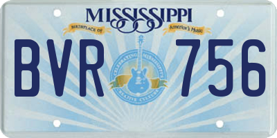 MS license plate BVR756