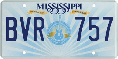 MS license plate BVR757