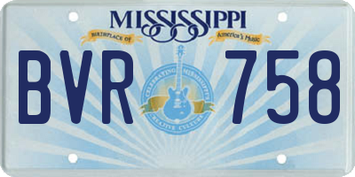 MS license plate BVR758
