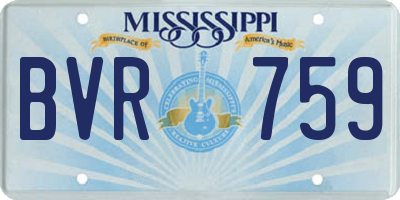 MS license plate BVR759