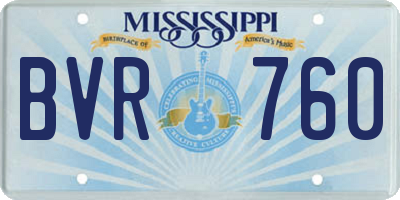 MS license plate BVR760