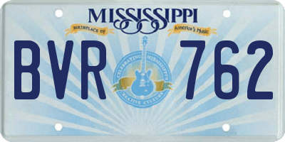 MS license plate BVR762