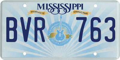 MS license plate BVR763