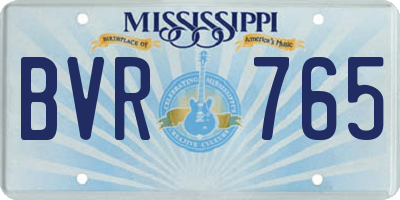 MS license plate BVR765