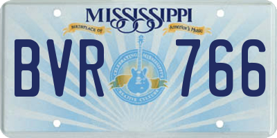 MS license plate BVR766