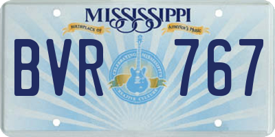 MS license plate BVR767