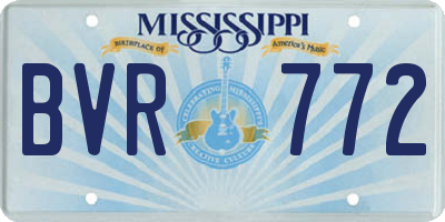 MS license plate BVR772