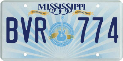 MS license plate BVR774