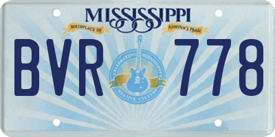MS license plate BVR778