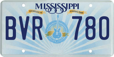MS license plate BVR780