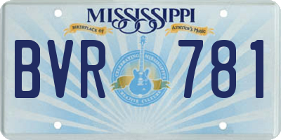 MS license plate BVR781