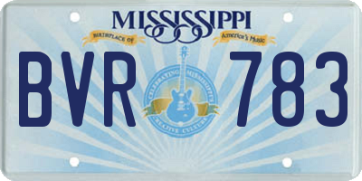 MS license plate BVR783