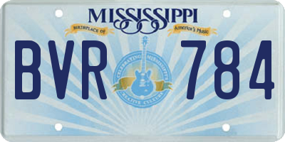MS license plate BVR784