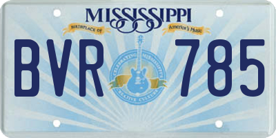 MS license plate BVR785