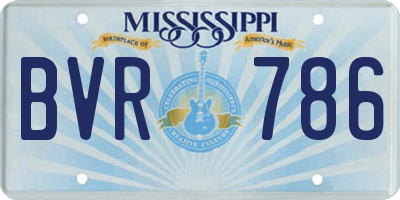 MS license plate BVR786