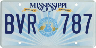 MS license plate BVR787