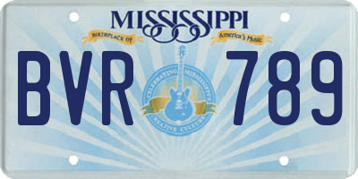 MS license plate BVR789