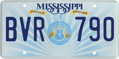 MS license plate BVR790