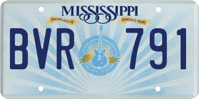 MS license plate BVR791