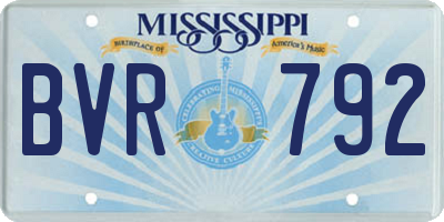 MS license plate BVR792