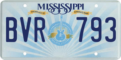 MS license plate BVR793
