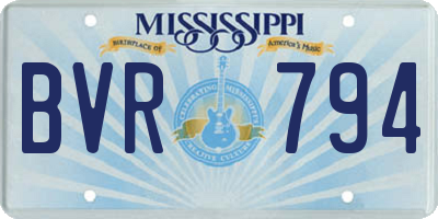 MS license plate BVR794