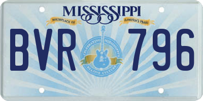 MS license plate BVR796
