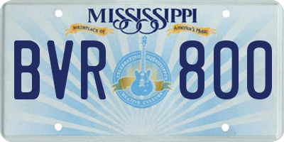 MS license plate BVR800