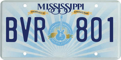 MS license plate BVR801