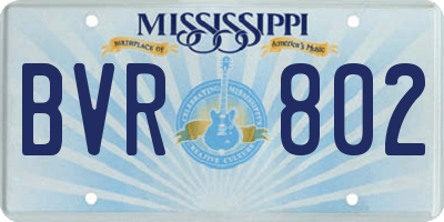 MS license plate BVR802