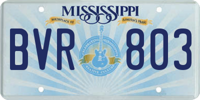 MS license plate BVR803