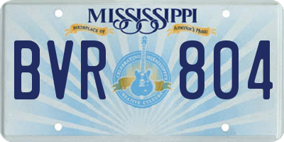 MS license plate BVR804