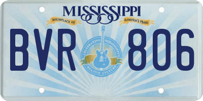 MS license plate BVR806