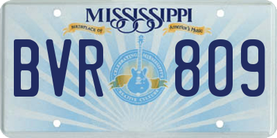 MS license plate BVR809