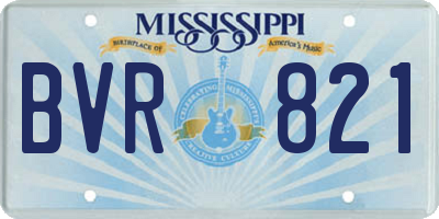 MS license plate BVR821
