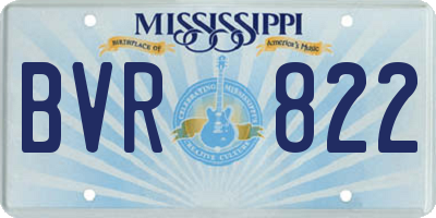 MS license plate BVR822