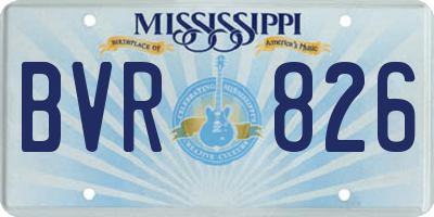 MS license plate BVR826