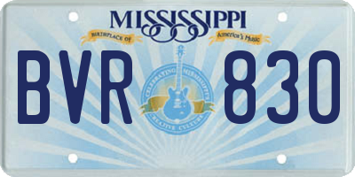 MS license plate BVR830